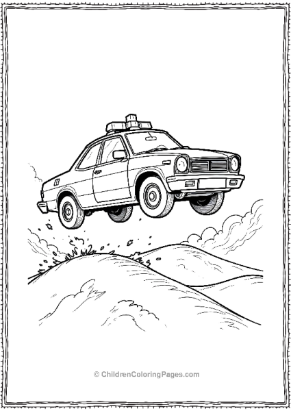 Chase Where The Police Car Jumps Over A Hill With Police Car Free PDF Printable