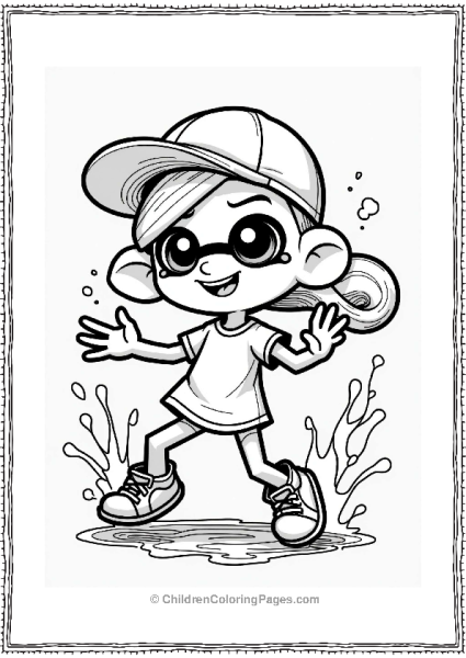 Cheerful Inkling Surrounded By Colorful Ink Free PDF Printable