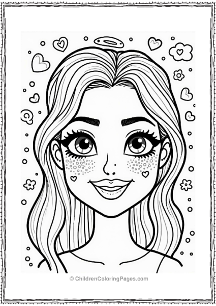 Cheerful Makeup Face With Doodle Halo Free PDF Printable
