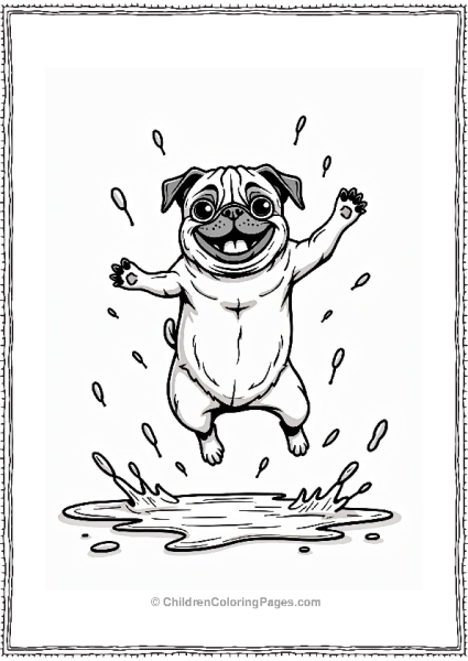 Cheerful Pug With Paint Splatters Free PDF Printable