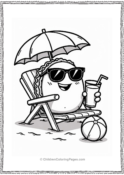 Cheerful Taco At The Beach Free PDF Printable