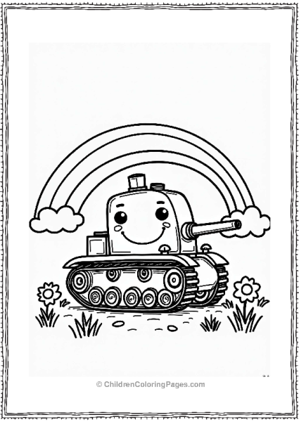 Cheerful Tank Under A Rainbow Free PDF Printable