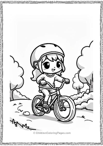 Chibi Biker Riding A Bicycle Free PDF Printable