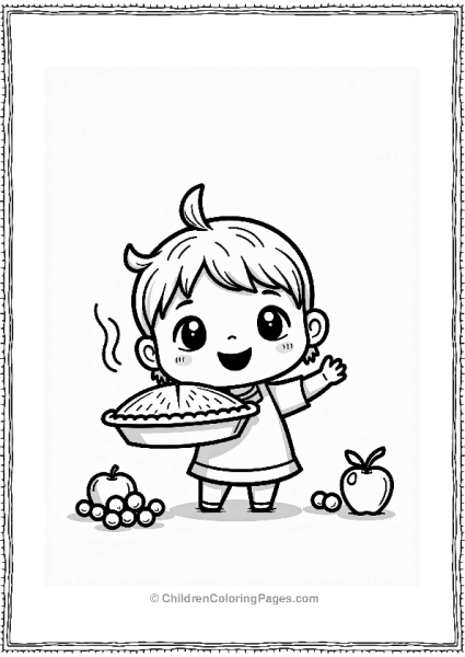 Chibi Character With A Pie Free PDF Printable