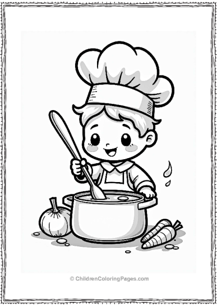 Chibi Chef Stirring Soup Free PDF Printable
