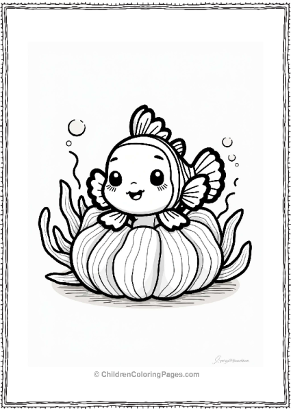 Chibi Clownfish In Anemone Free PDF Printable
