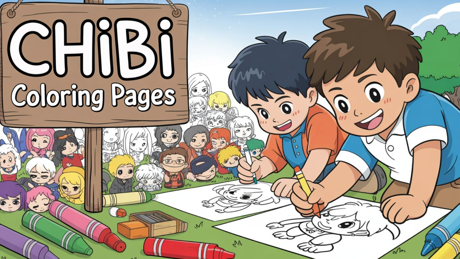 Chibi Coloring Pages – Free PDF Printables  🎀🦄🌈✨