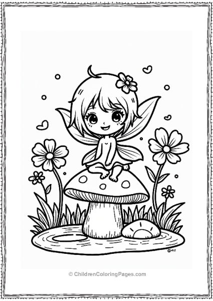 Chibi Fairy In A Whimsical Garden Free PDF Printable