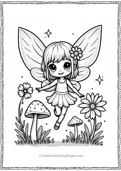 Chibi Fairy With Sparkling Wings Free PDF Printable