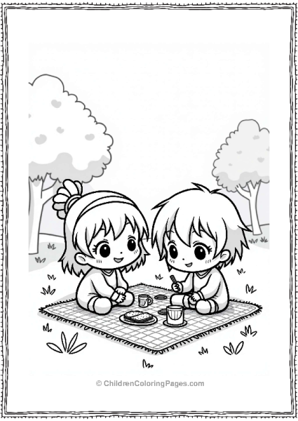 Chibi Friends At A Summer Picnic Free PDF Printable