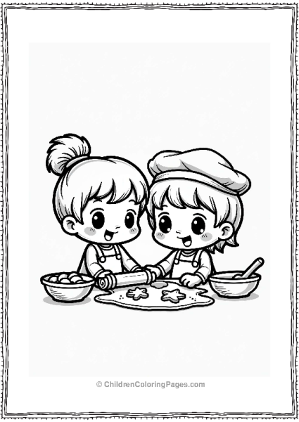 Chibi Friends Baking Cookies Free PDF Printable
