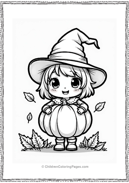 Chibi Girl With Pumpkin Free PDF Printable
