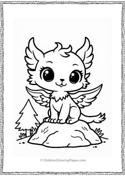 Chibi Griffin In A Playful Pose Free PDF Printable