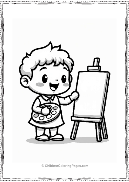 Chibi Painter With Easel Free PDF Printable