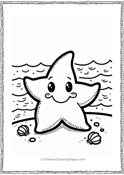 Chibi Starfish On The Beach Free PDF Printable