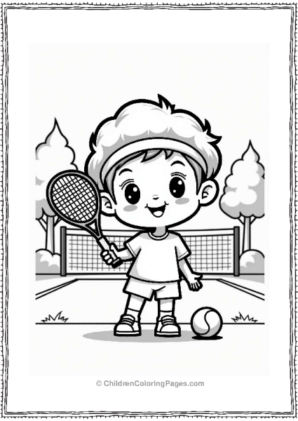 Chibi Tennis Player Ready To Serve Free PDF Printable