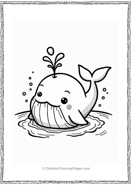 Chibi Whale With Splash Free PDF Printable