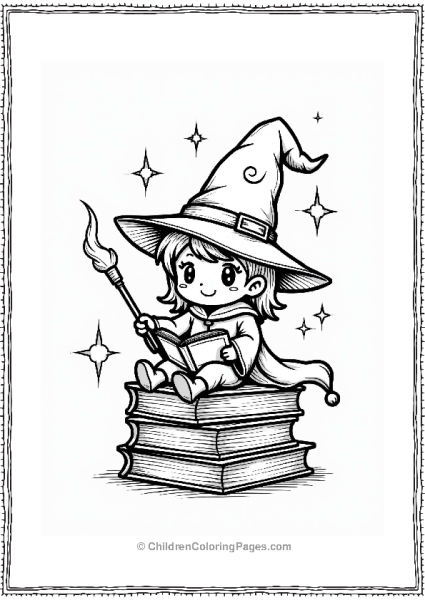 Chibi Wizard With Spellbook Free PDF Printable