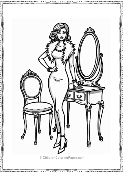 Chic Vintage Diva With Classic Makeup Free PDF Printable
