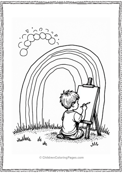 Child Painting A Rainbow Free PDF Printable