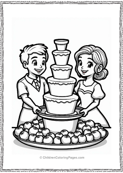 Chocolate Fountain At Wedding Celebration Free PDF Printable