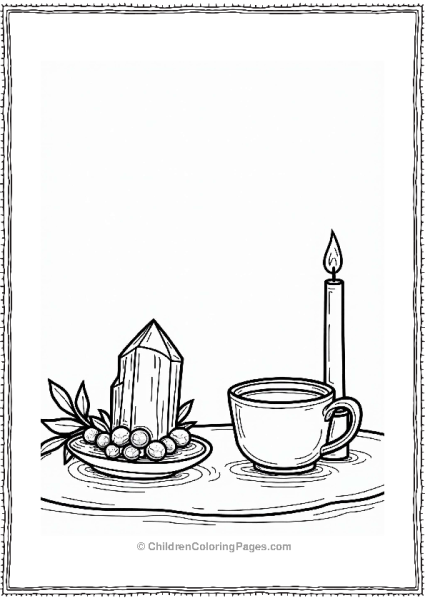 Citrine Crystal With Candle And Tea Free PDF Printable