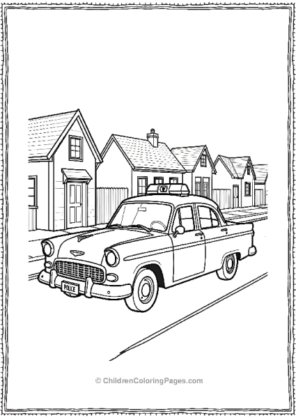Classic Driving Police Car Free PDF Printable