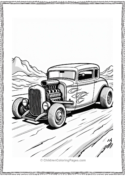 Classic Flame Hot Rod Illustration Free PDF Printable