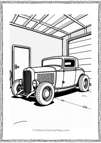 Classic Hot Rod In The Garage Free PDF Printable