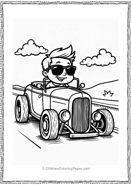 Classic Hot Rod With Driver Free PDF Printable