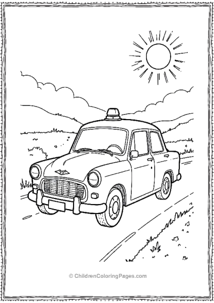 Classic Police Car Patrolling During Daytime Police Car Free PDF Printable