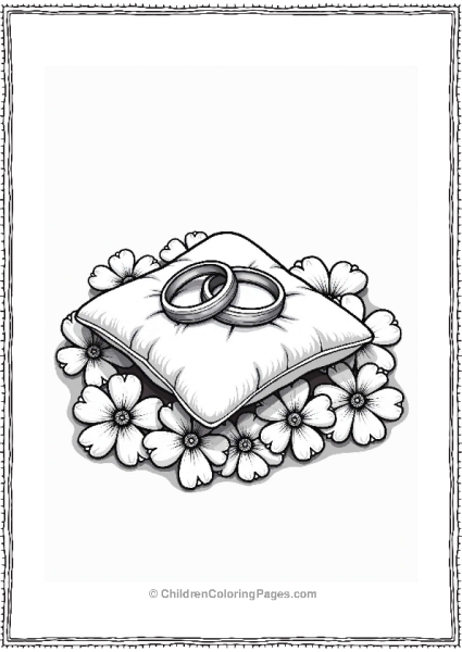Classic Wedding Rings On A Pillow Free PDF Printable