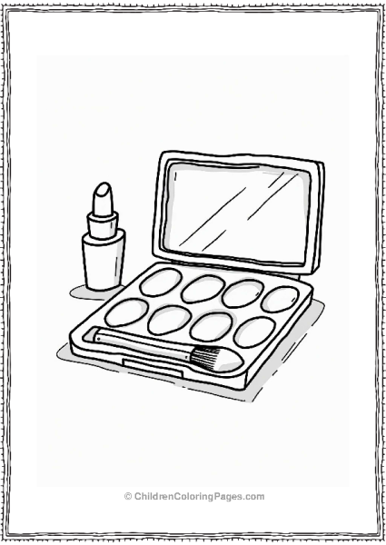 Colorful Eye Makeup Palette Illustration Free PDF Printable