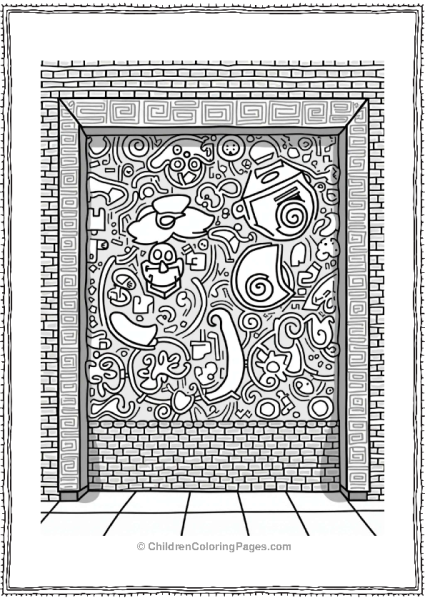 Colorful Graffiti Wall With Cultural Symbols Free PDF Printable
