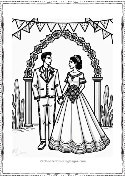 Colorful Mexican Wedding Scene Free PDF Printable