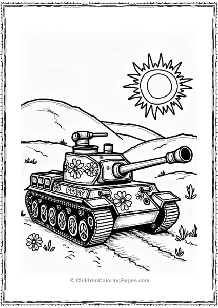Colorful Peace Tank Illustration Free PDF Printable