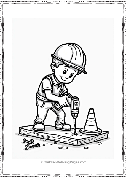 Community Helper Construction Worker With Tools Free PDF Printable