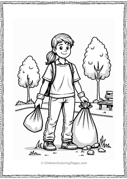 Community Helper Environmentalist Picking Up Litter Free PDF Printable