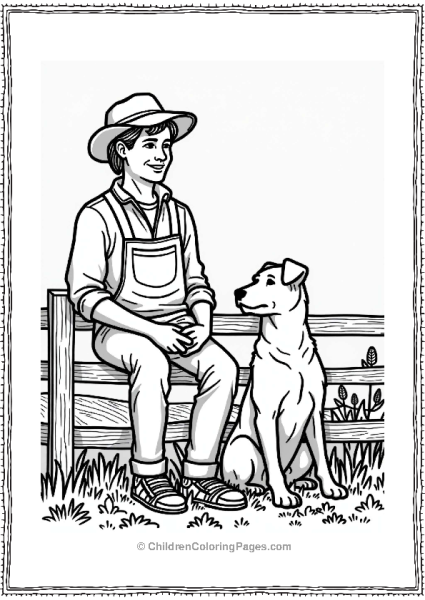 Community Helper Farmer With Dog In Field Free PDF Printable