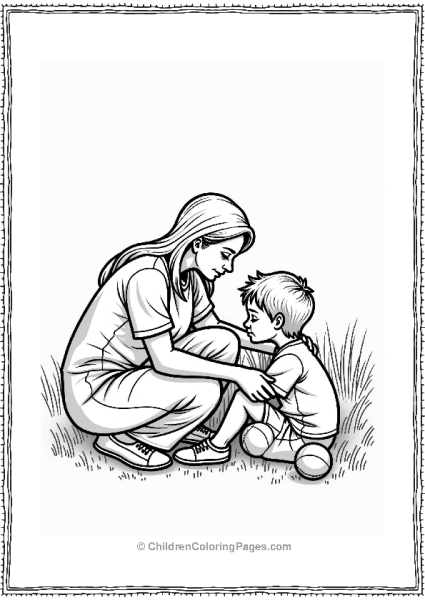 Community Helpers Childcare Provider Comforting A Child Free PDF Printable