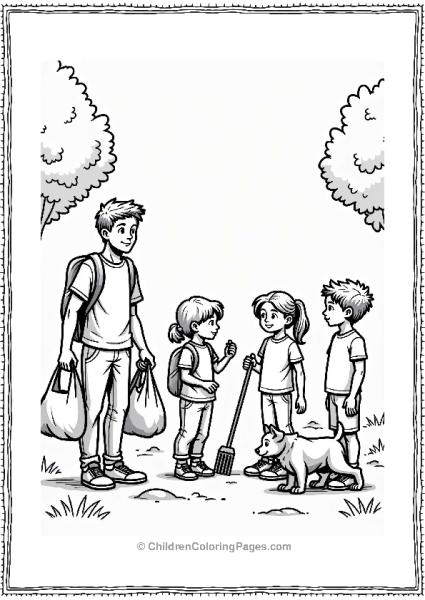 Community Helpers Children Helping Clean Up A Park Free PDF Printable