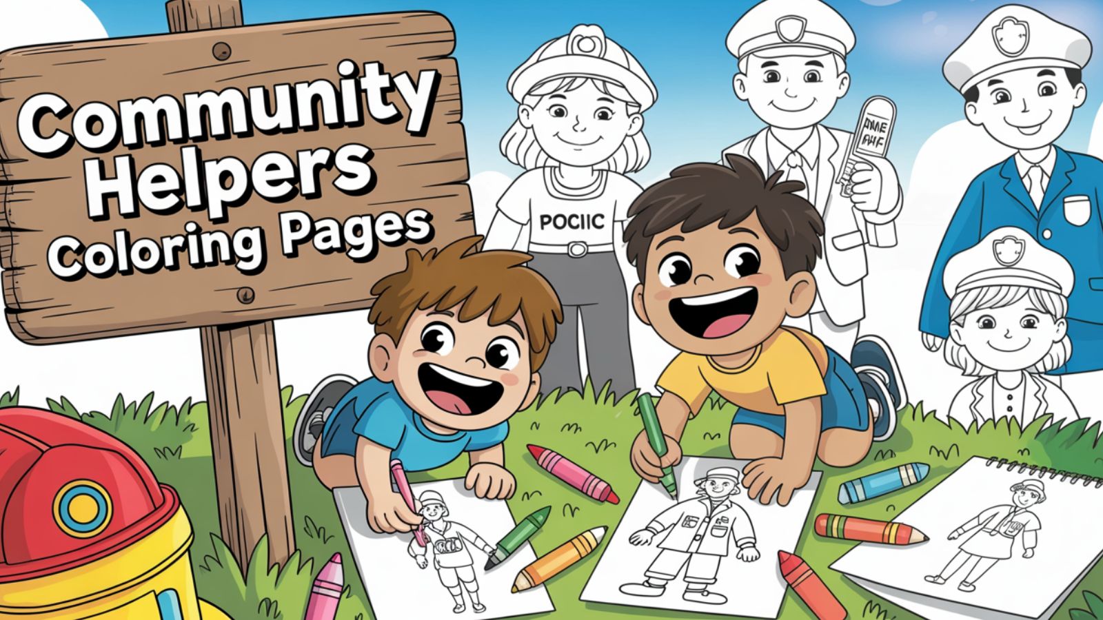 Community Helpers Coloring Pages – Free PDF Printables  👩‍🚒👩‍⚕️🚜🚛🛠️🧹❤️