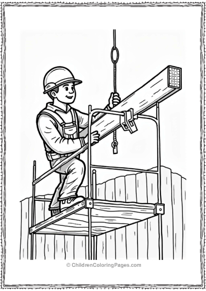 Community Helpers Construction Worker Setting Beam Free PDF Printable