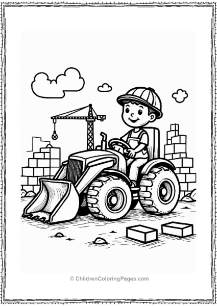 Community Helpers Construction Worker With Bulldozer Free PDF Printable