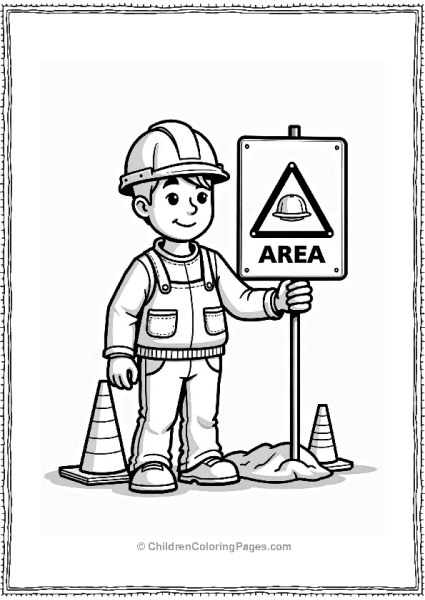 Community Helpers Construction Worker With Safety Sign Free PDF Printable
