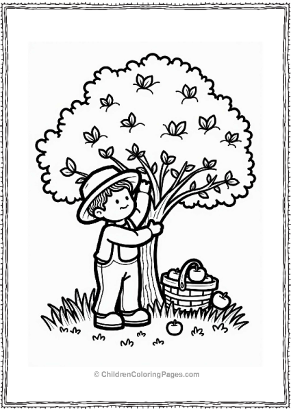 Community Helpers Farmer Harvesting Apples Free PDF Printable