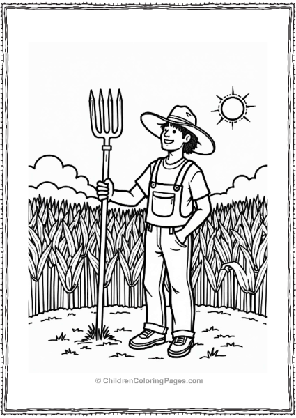 Community Helpers Farmer In A Cornfield Free PDF Printable