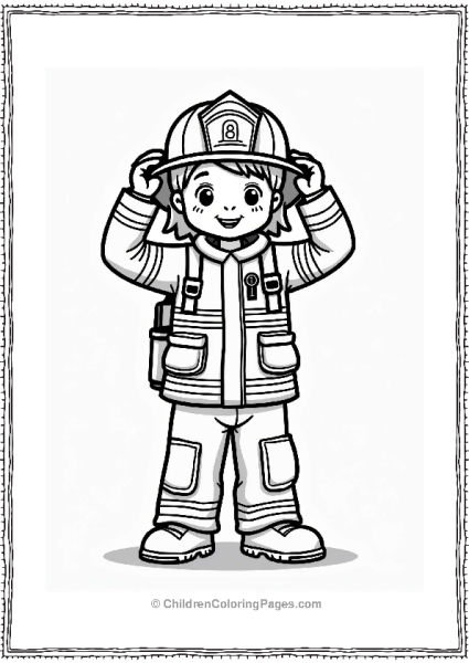 Community Helpers Firefighter In Safety Gear Free PDF Printable