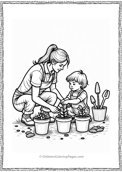 Community Helpers Planting Flowers Free PDF Printable