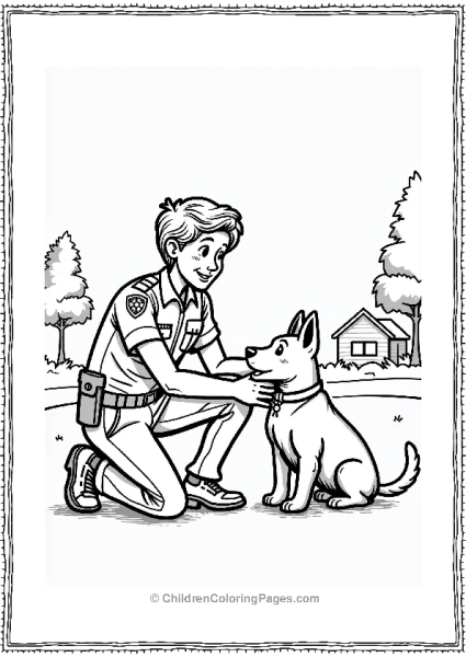 Community Helpers Police Officer Helping Lost Dog Free PDF Printable